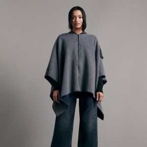 Bomber Recycled Wool Poncho